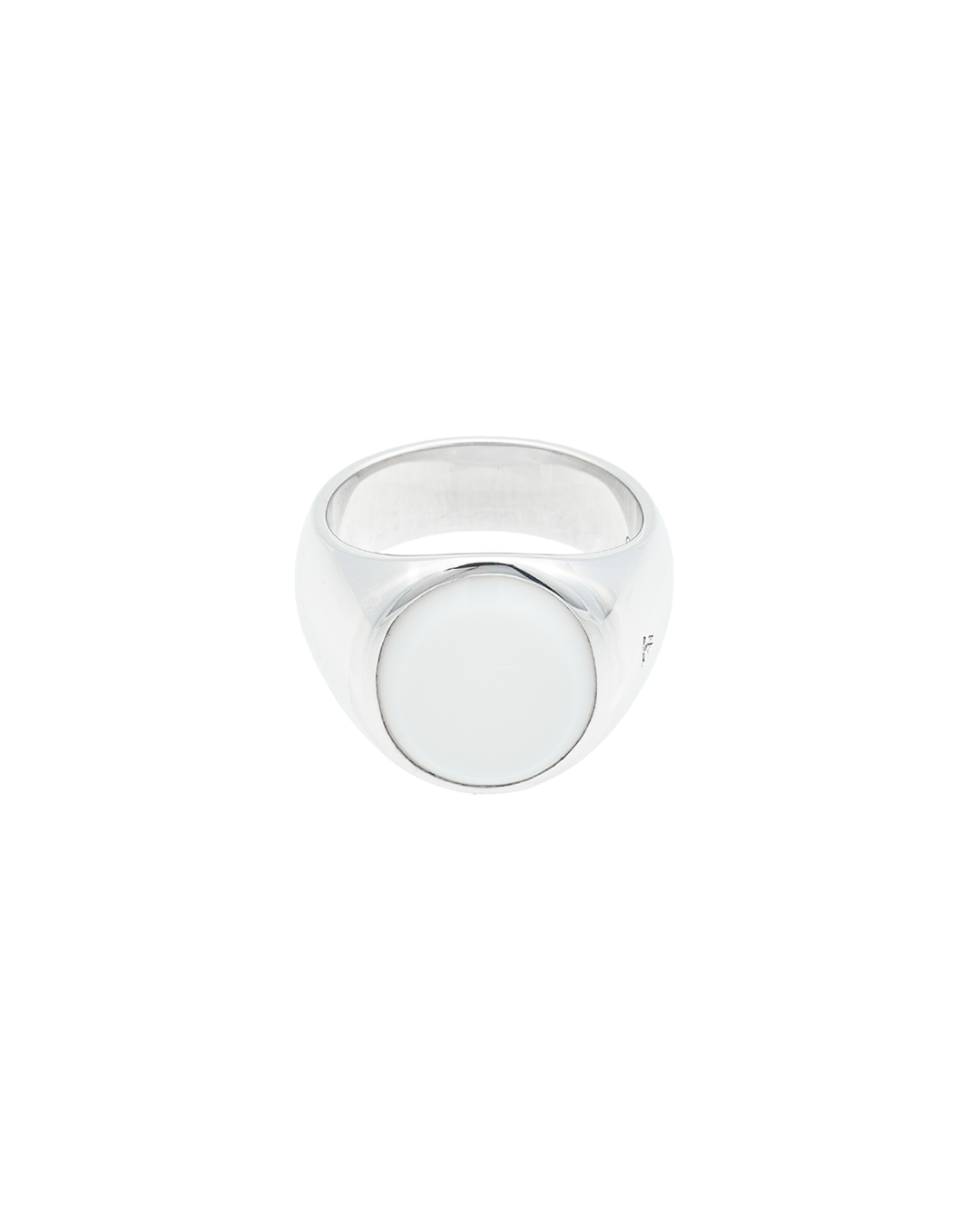 Oval White Agate Ring
