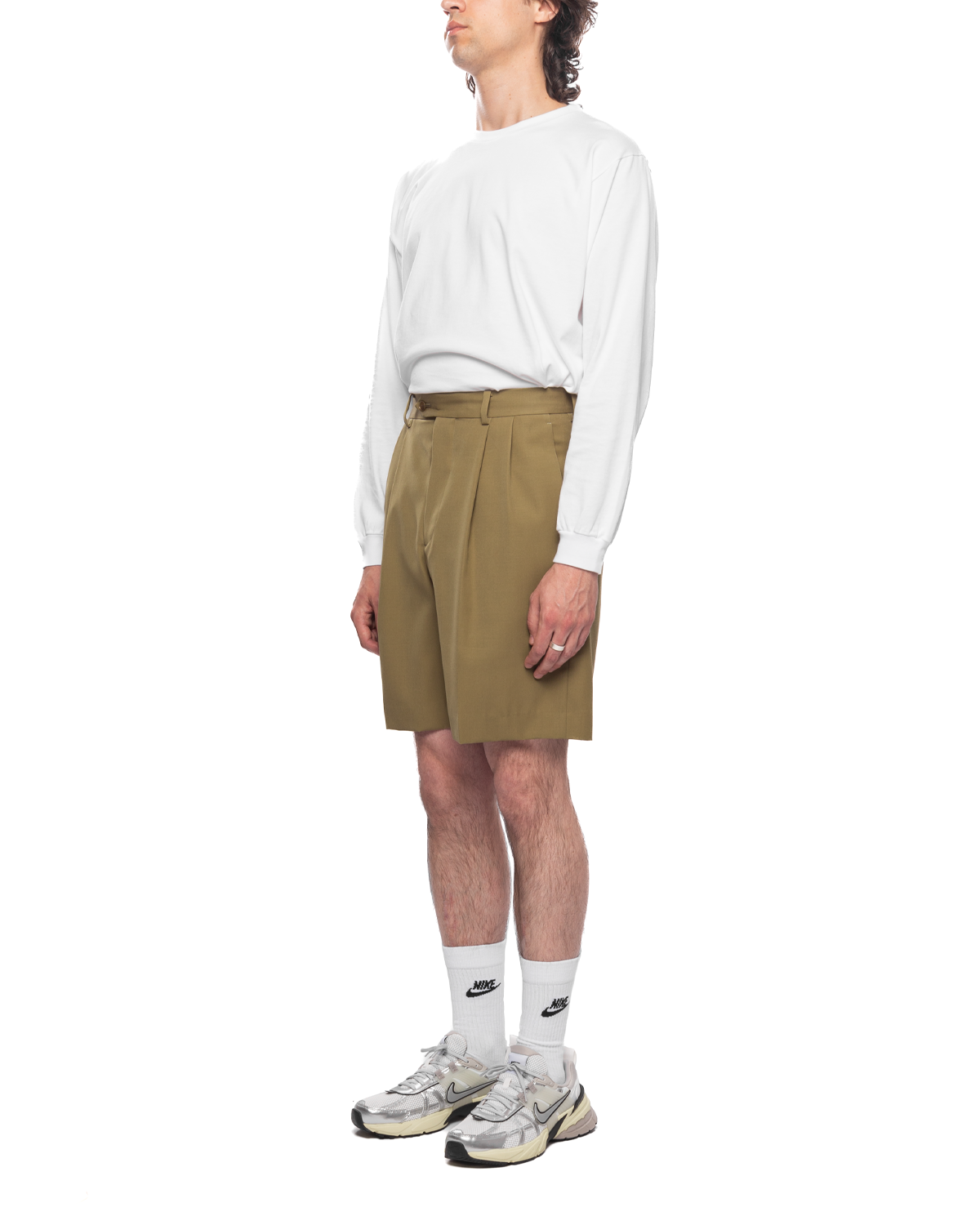 Light Wool Max Gabardine Shorts Khaki