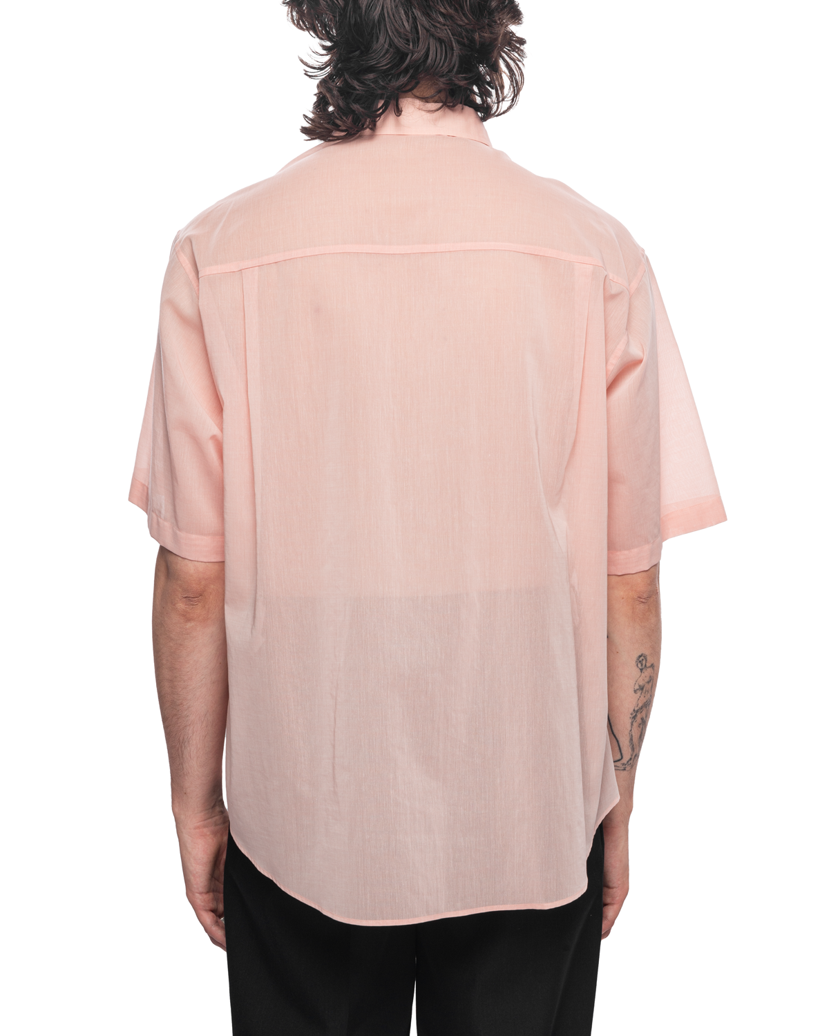 Hard Twist Finx Organdy Half Sleeved Shirt Light Pink Chambray