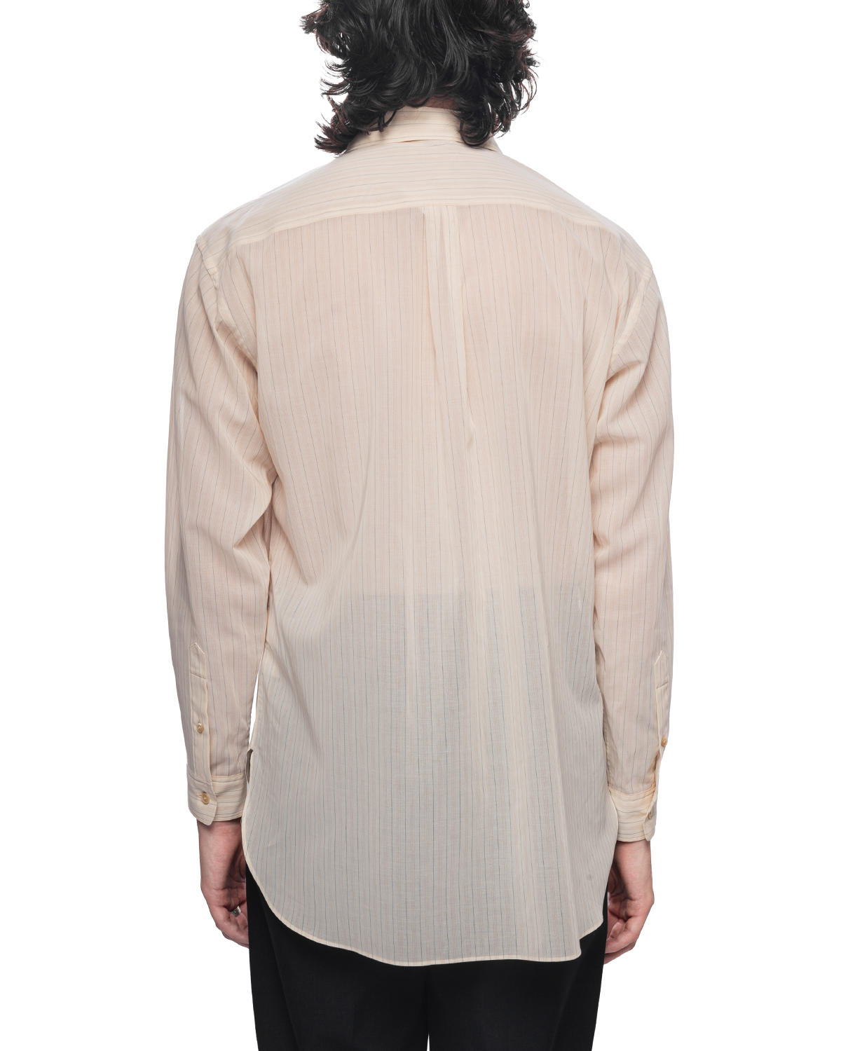 Hard Twist Finx Organdy Stripe Shirt Light Beige Stripe