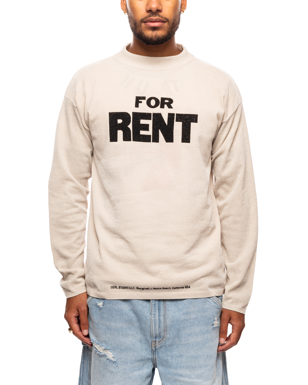 Unisex For Rent Sweater Knit White