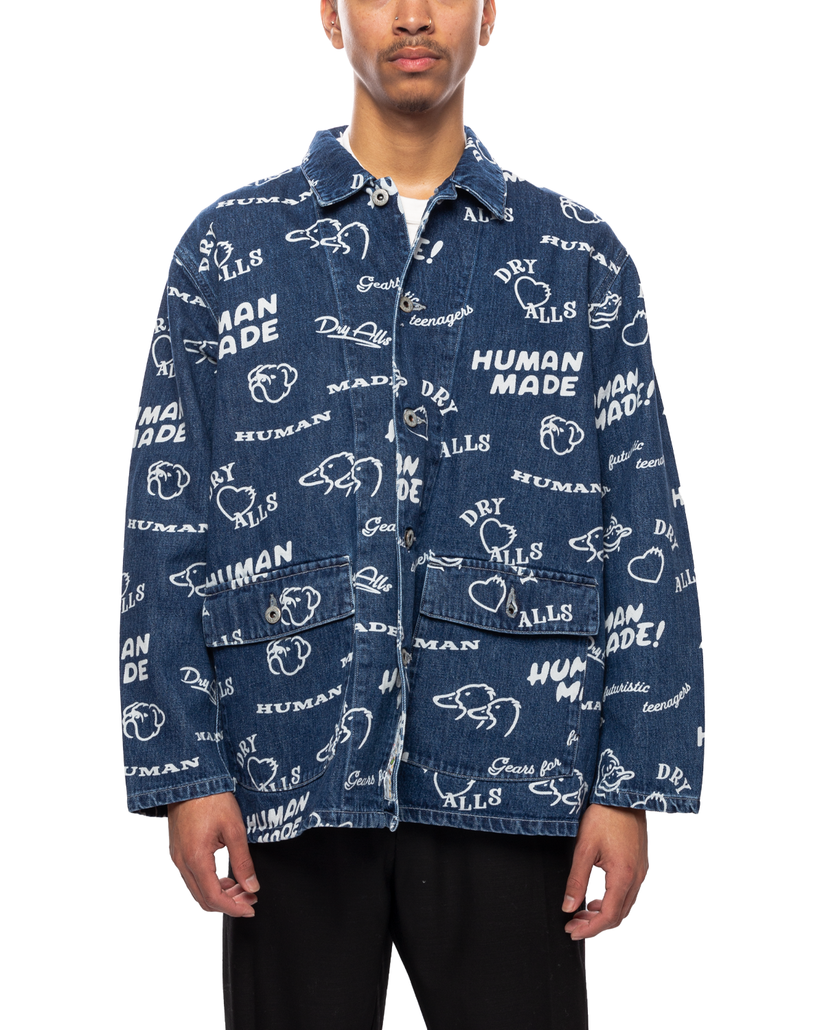 Printed Denim Coverall Jacket