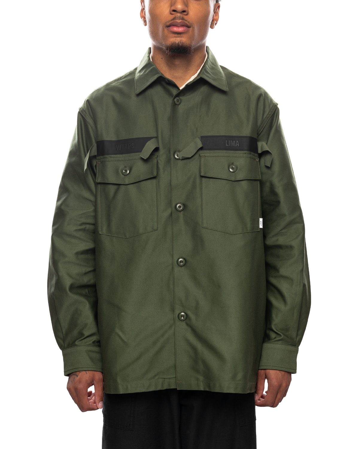 CBW 01 / LS / Cotton. Satin. ID 'Olive Drab'