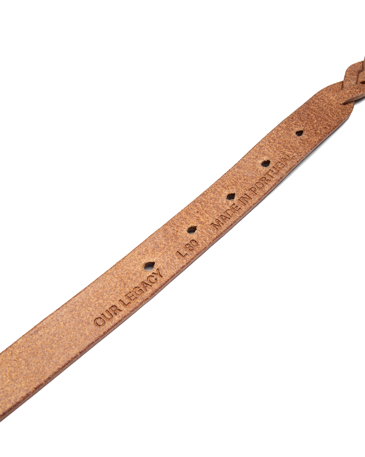 2 cm Braided Belt Vintage Black Leather