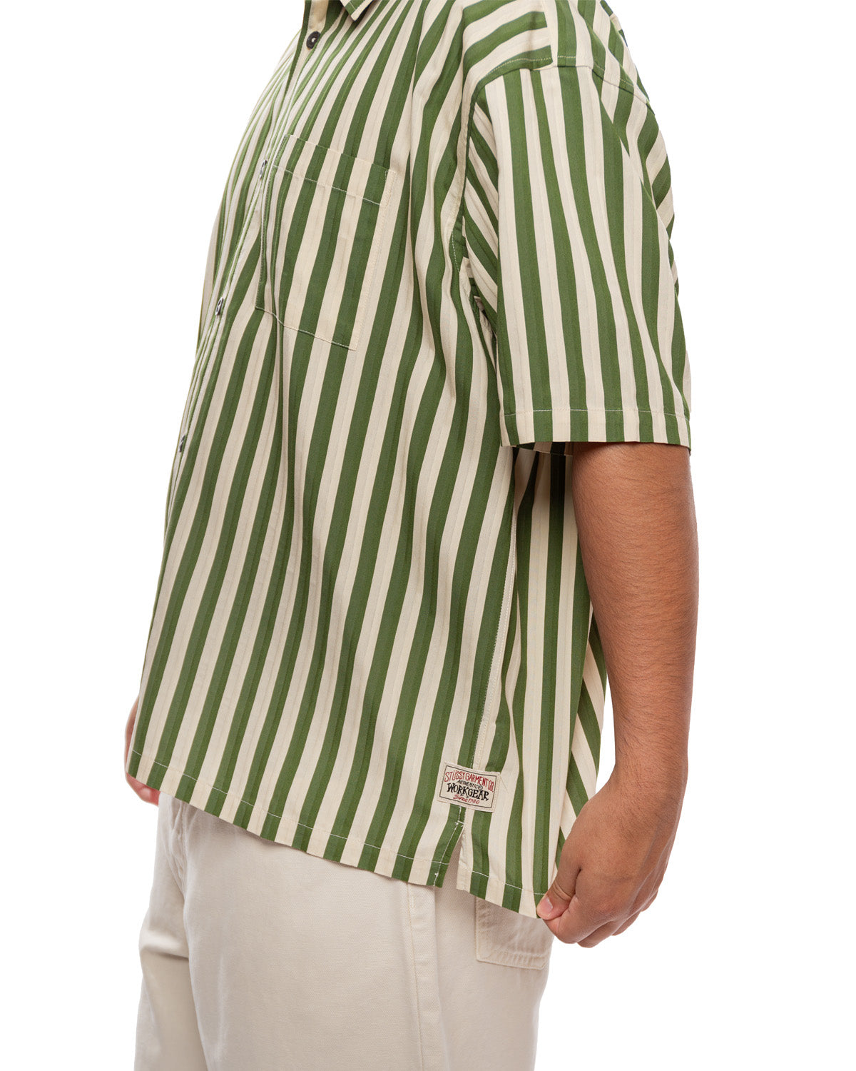 Flat Bottom Stripe Shirt 'Green'