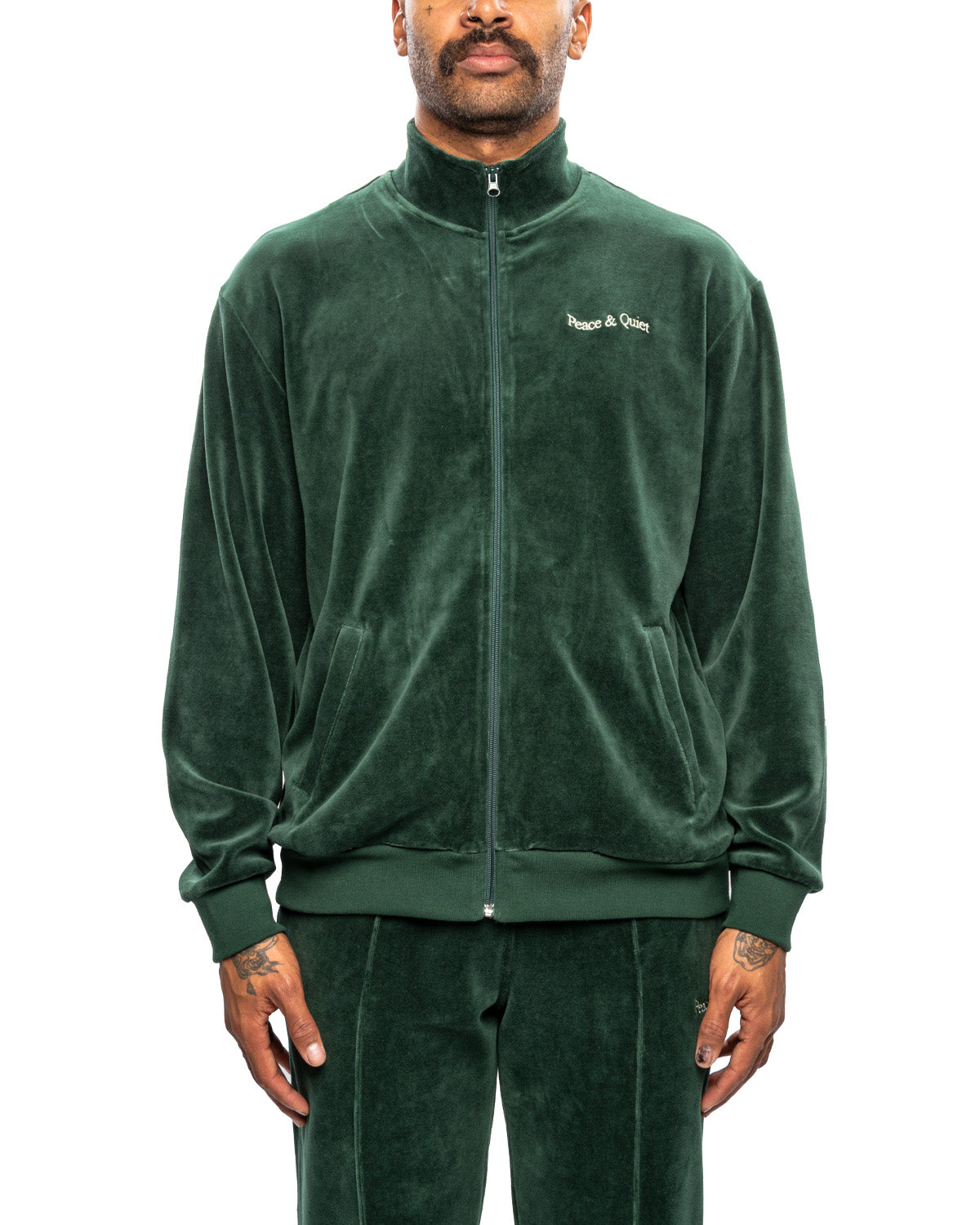 Wordmark Velour Jacket Pine