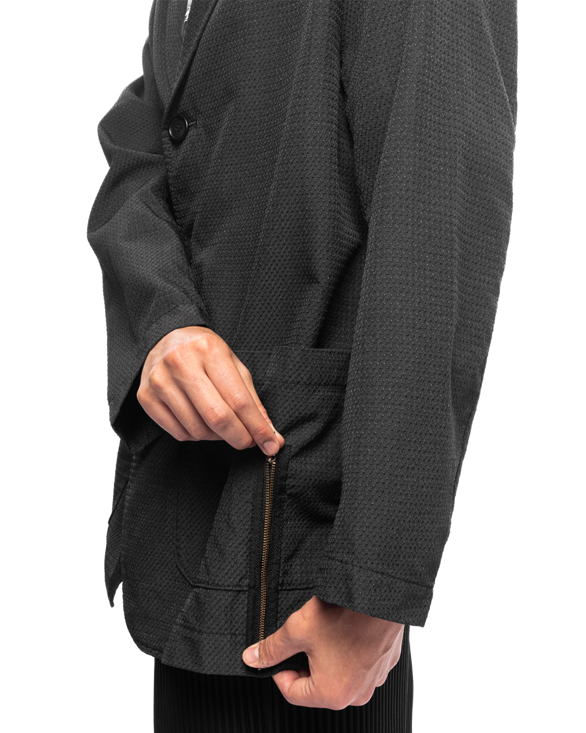 UC1C4102-1 Zipper Detail Jacket Dark Charcoal