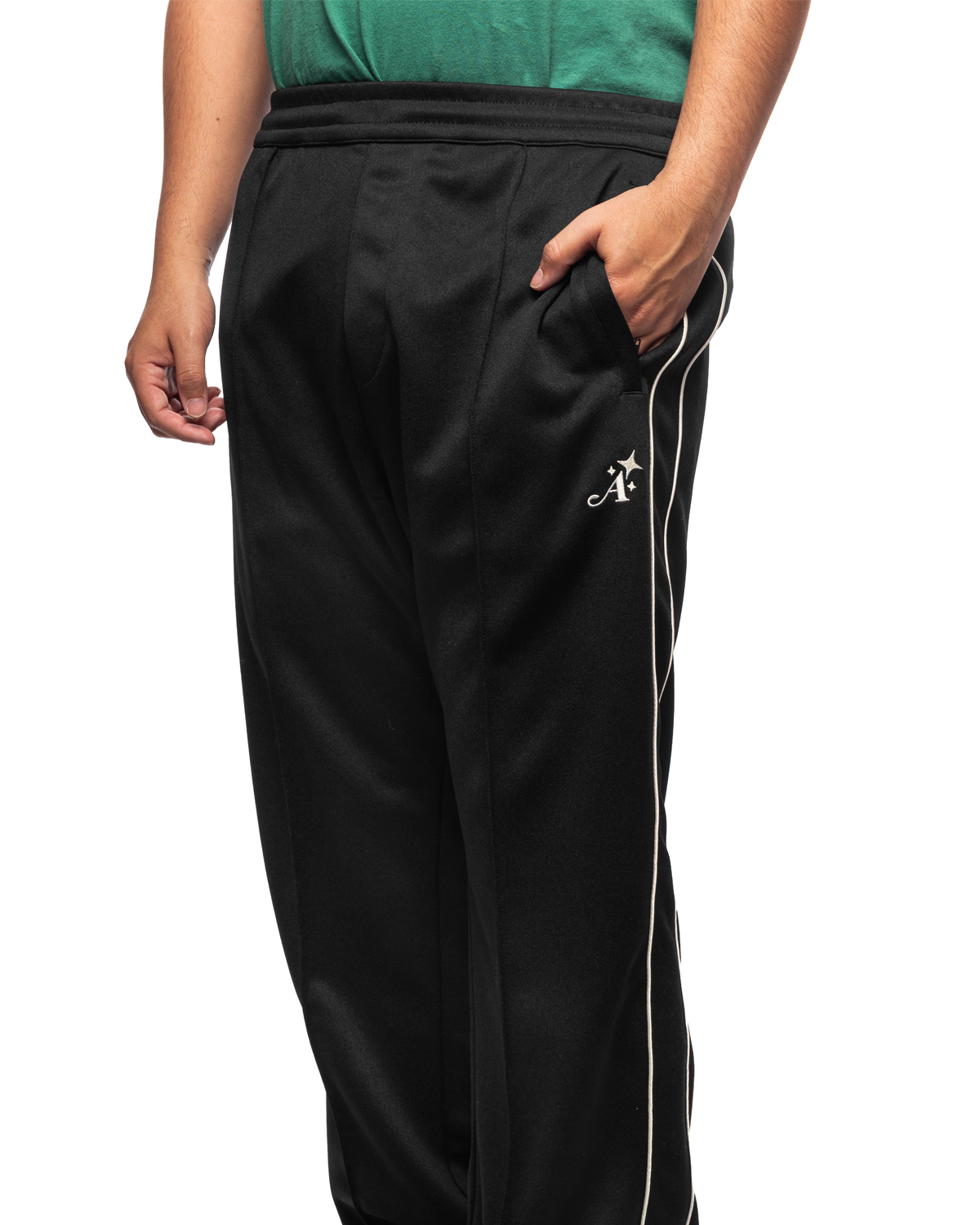 Star "A" Embroidered Track Pant Black