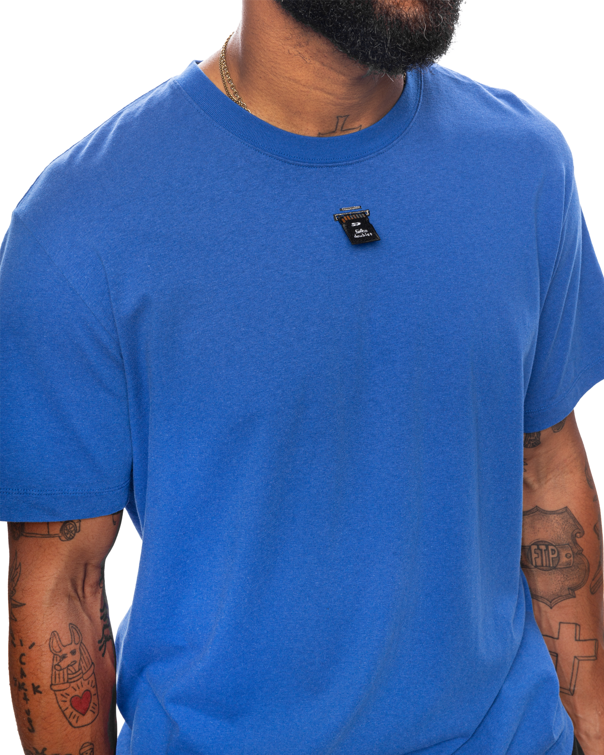 SD Card Embroidery T-Shirt Blue