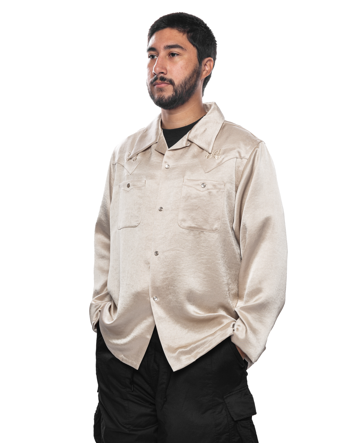 L/S Cowboy One-Up Shirt Beige