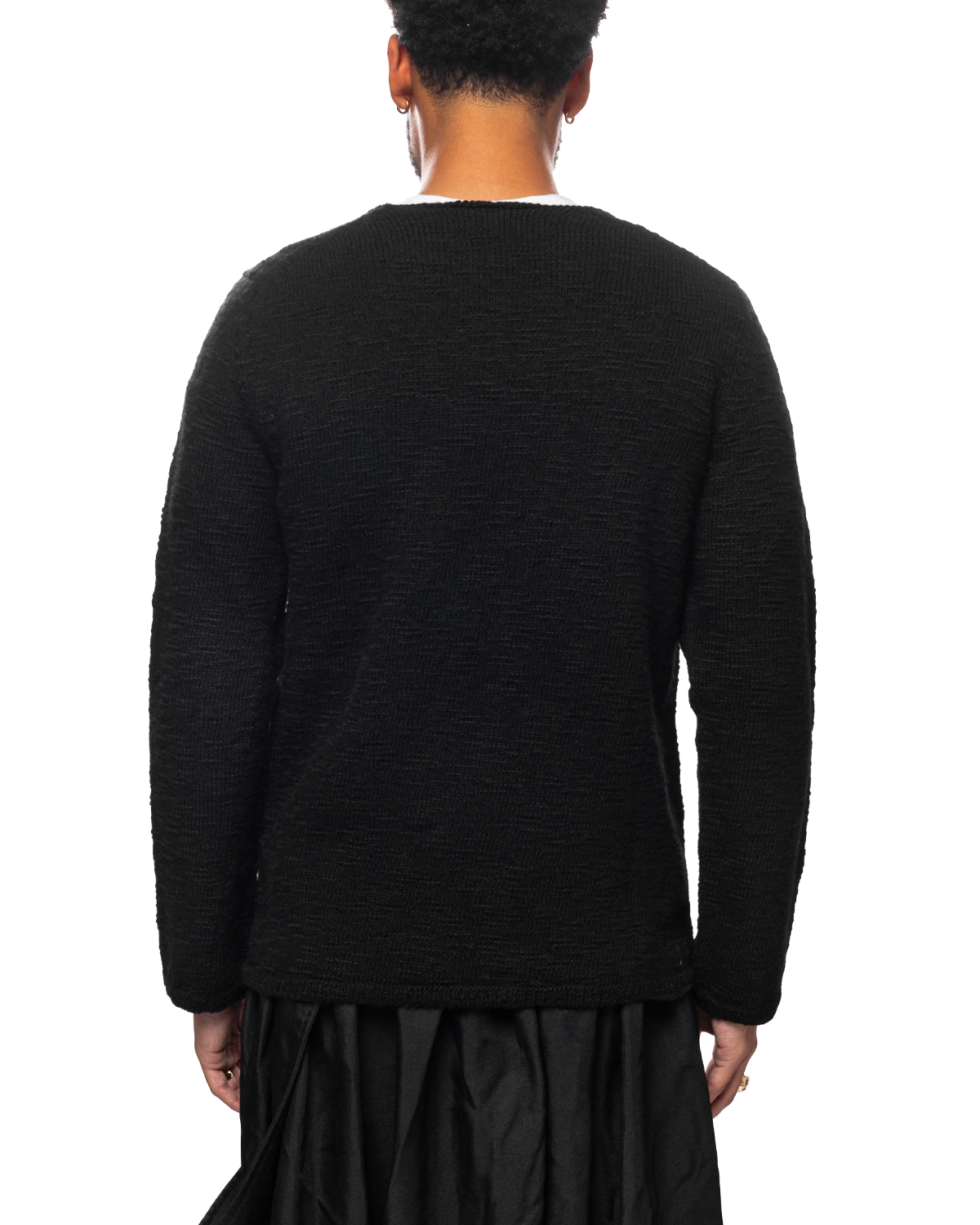 Distressed Crewneck Sweater Black