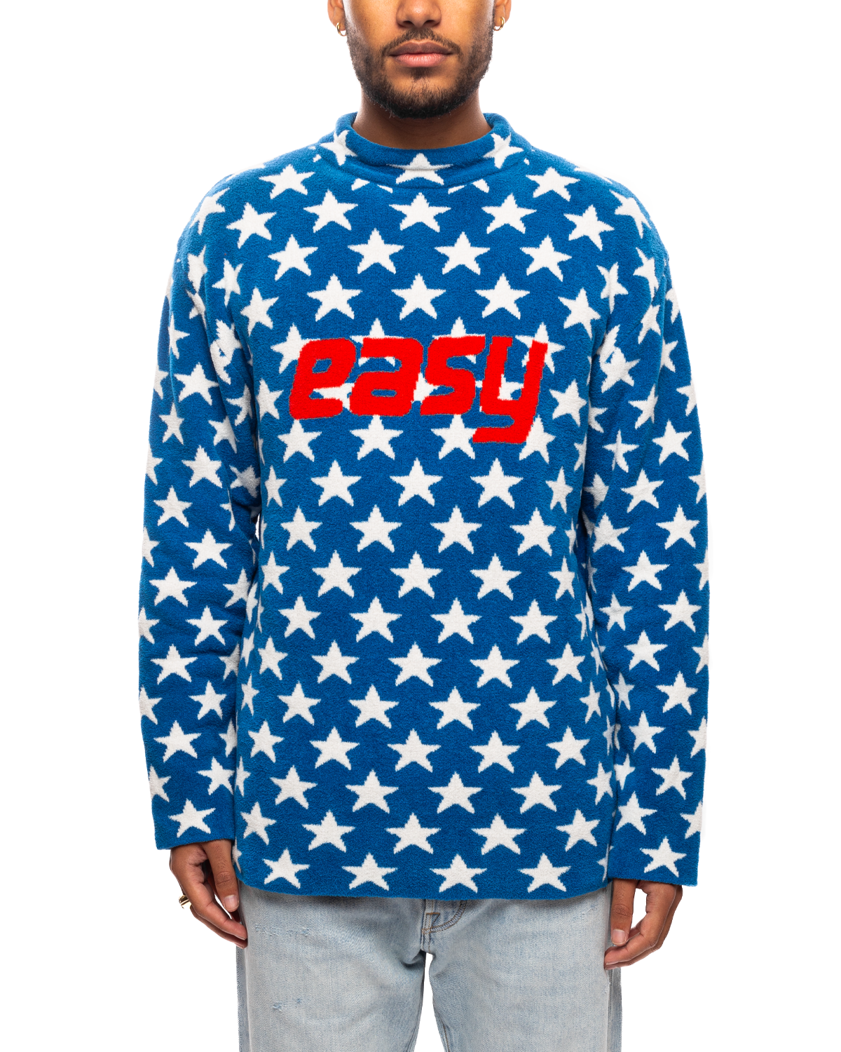 Unisex Easy Fleece Sweater Knit Blue