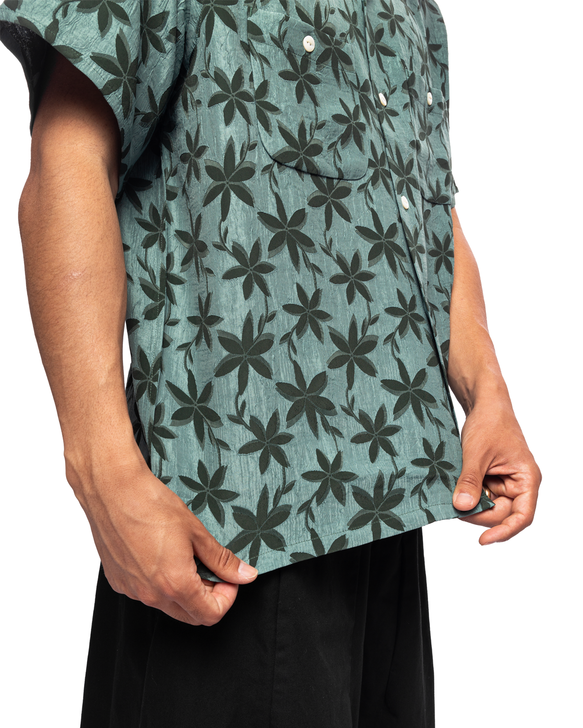 S/S One-Up Shirt - ACE/R Floral Jq Green