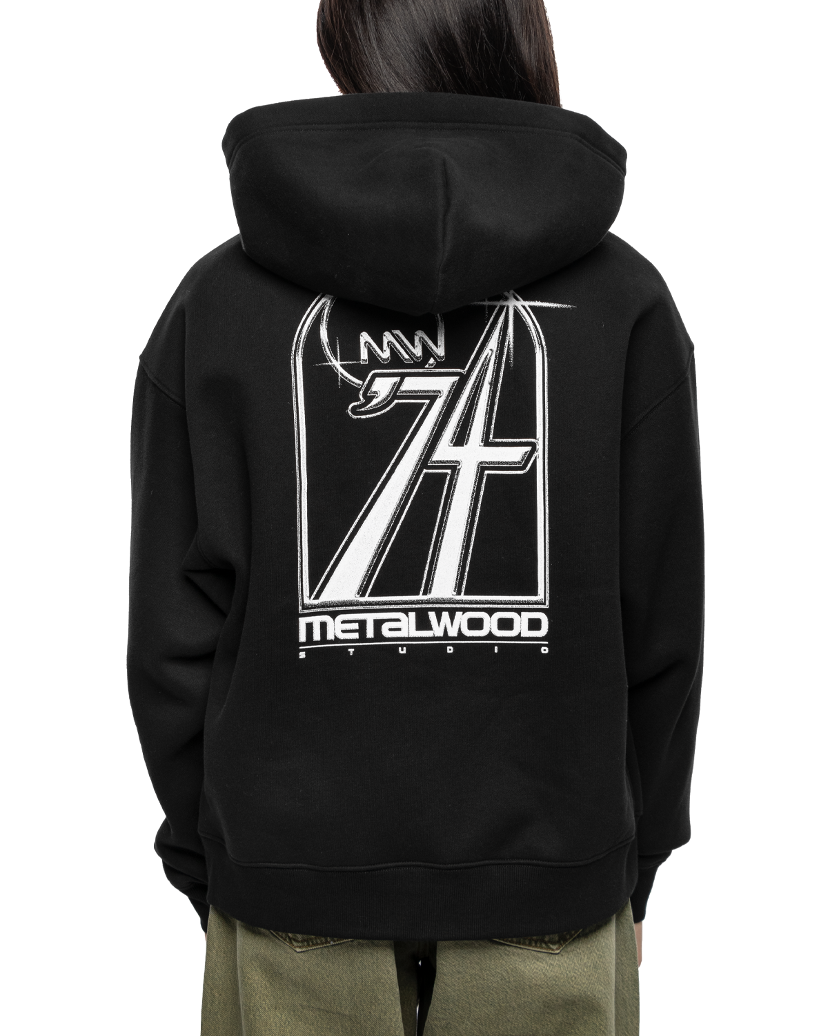 Club 74 Zip Hooded Sweatshirt Black