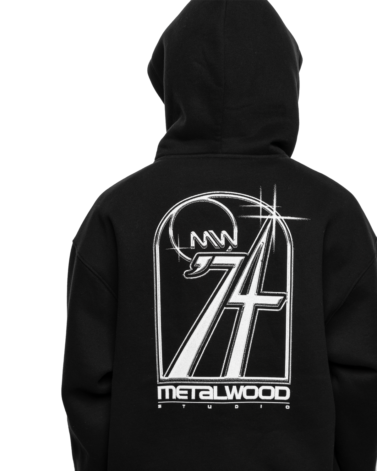 Club 74 Zip Hooded Sweatshirt Black