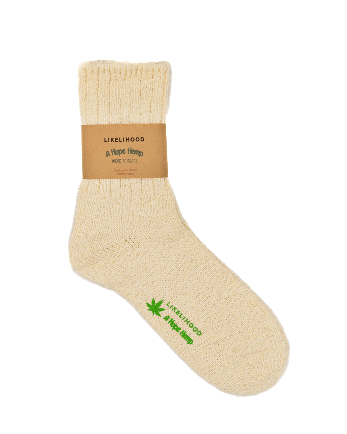 LIKELIHOOD x Hemp/Cotton Crew Sock Ivory