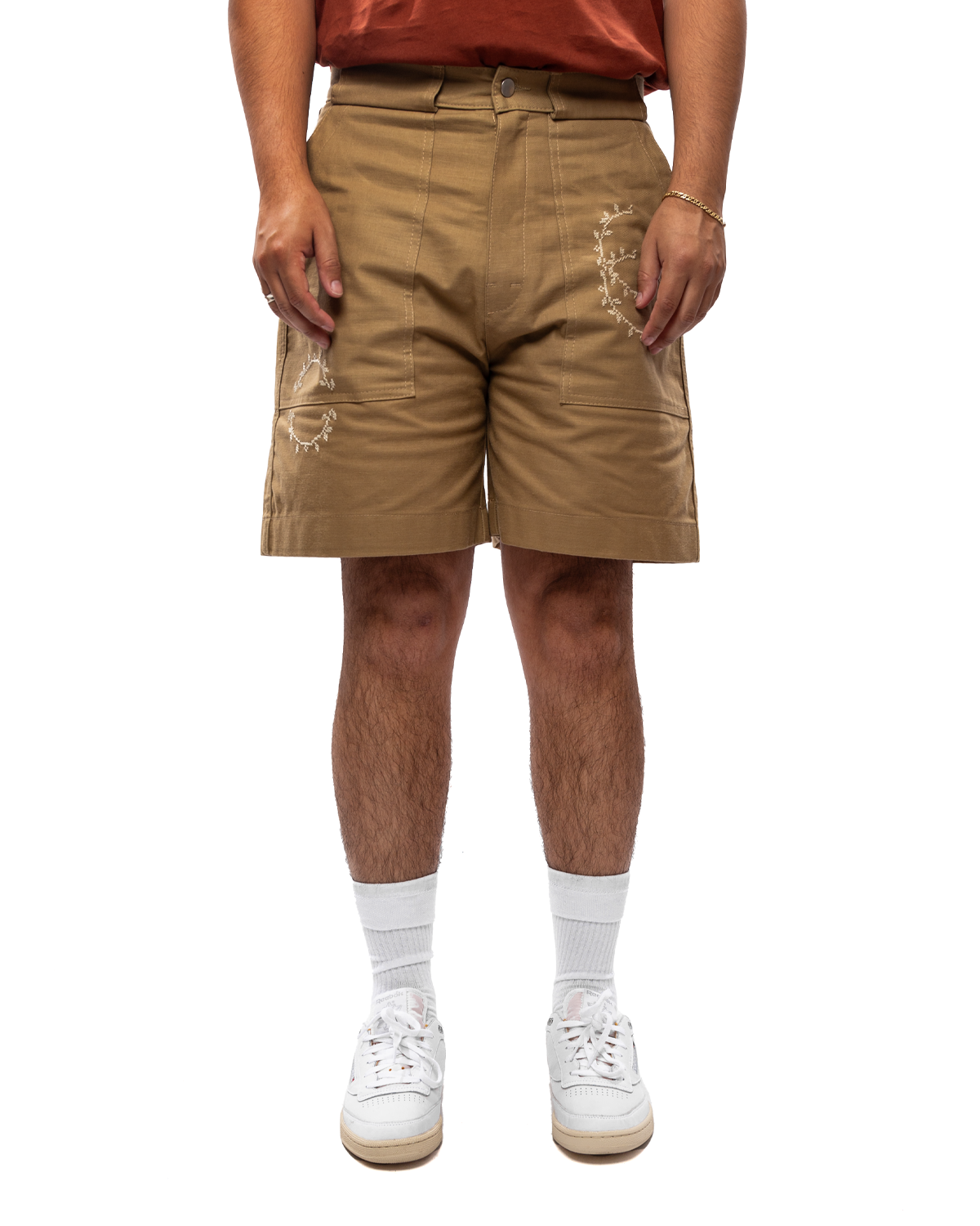 Nafnuf Cotton Cargo Shorts Beige