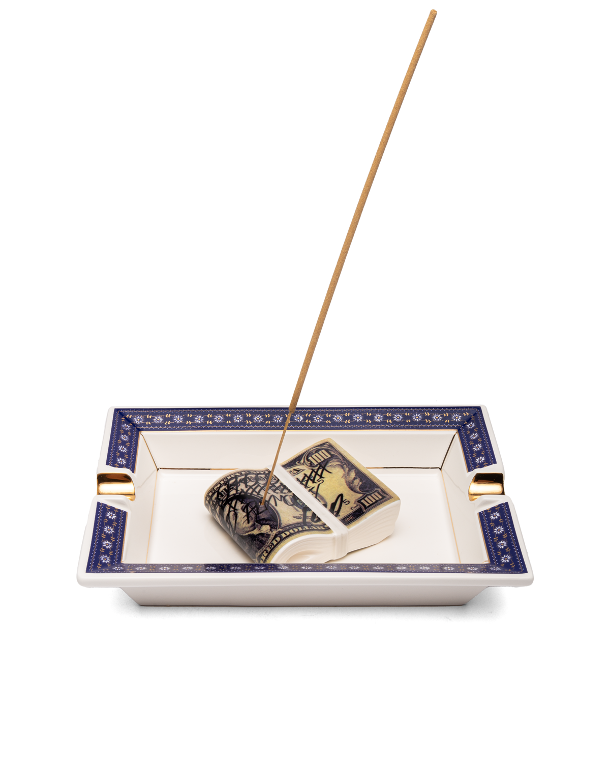 Square Incense Tray Navy