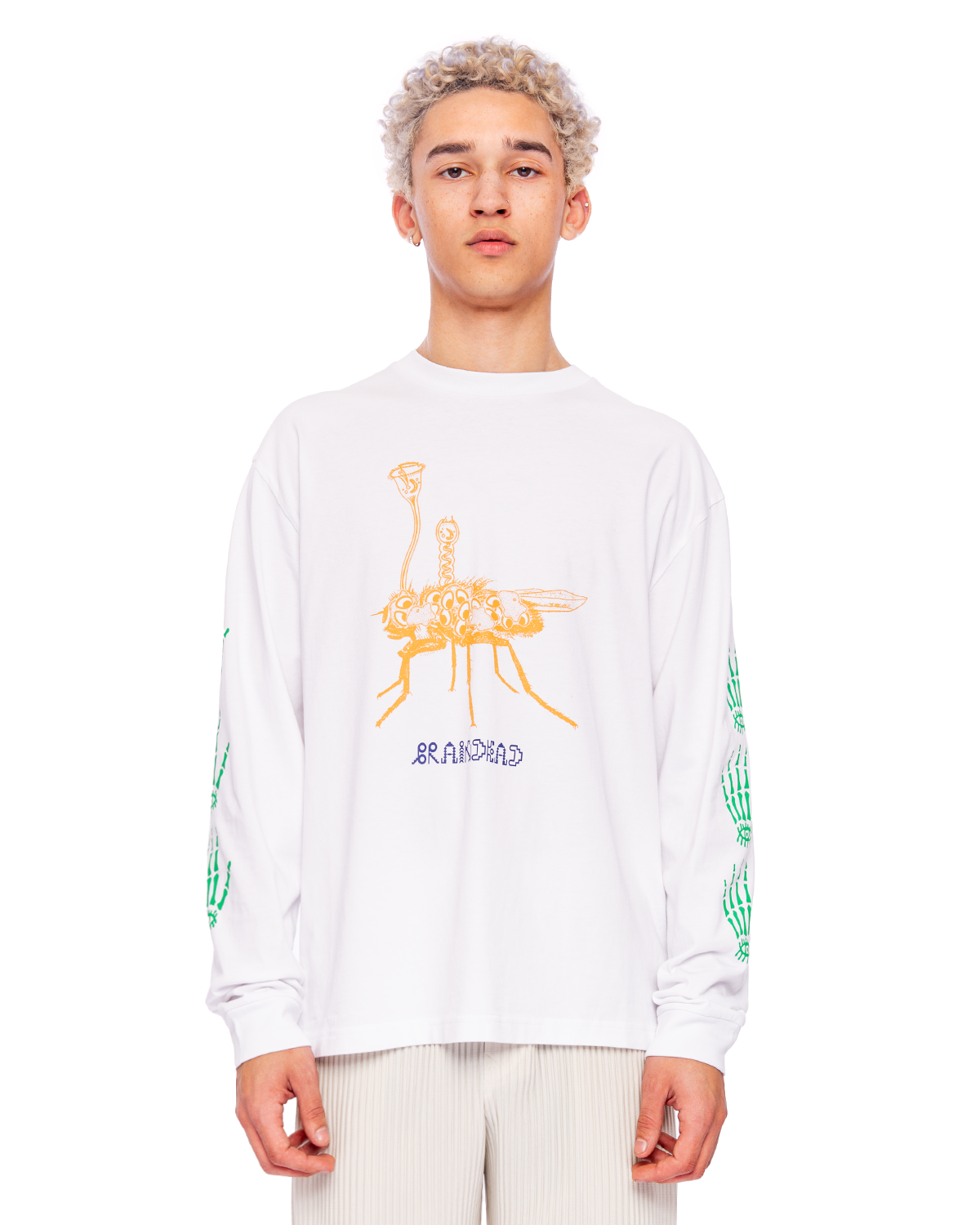 Worm In The Apple Long Sleeve White