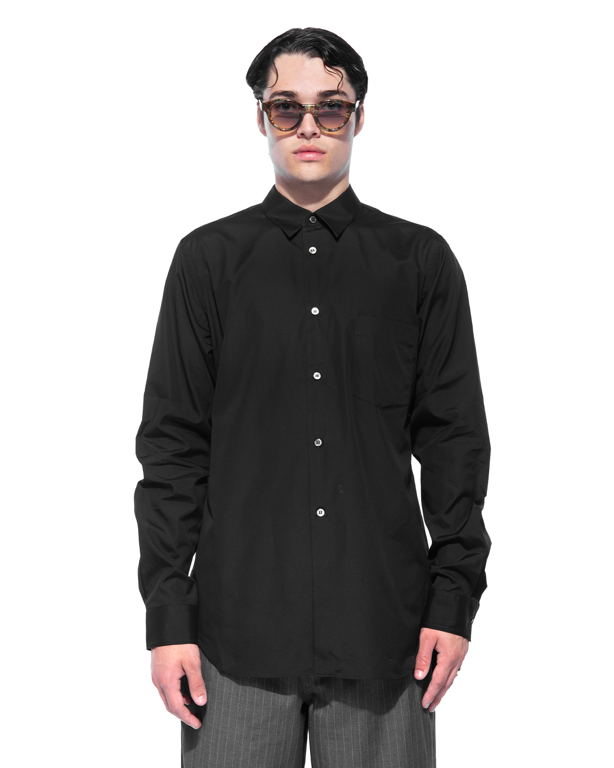 CDG Polyester Detailed Shirt Black