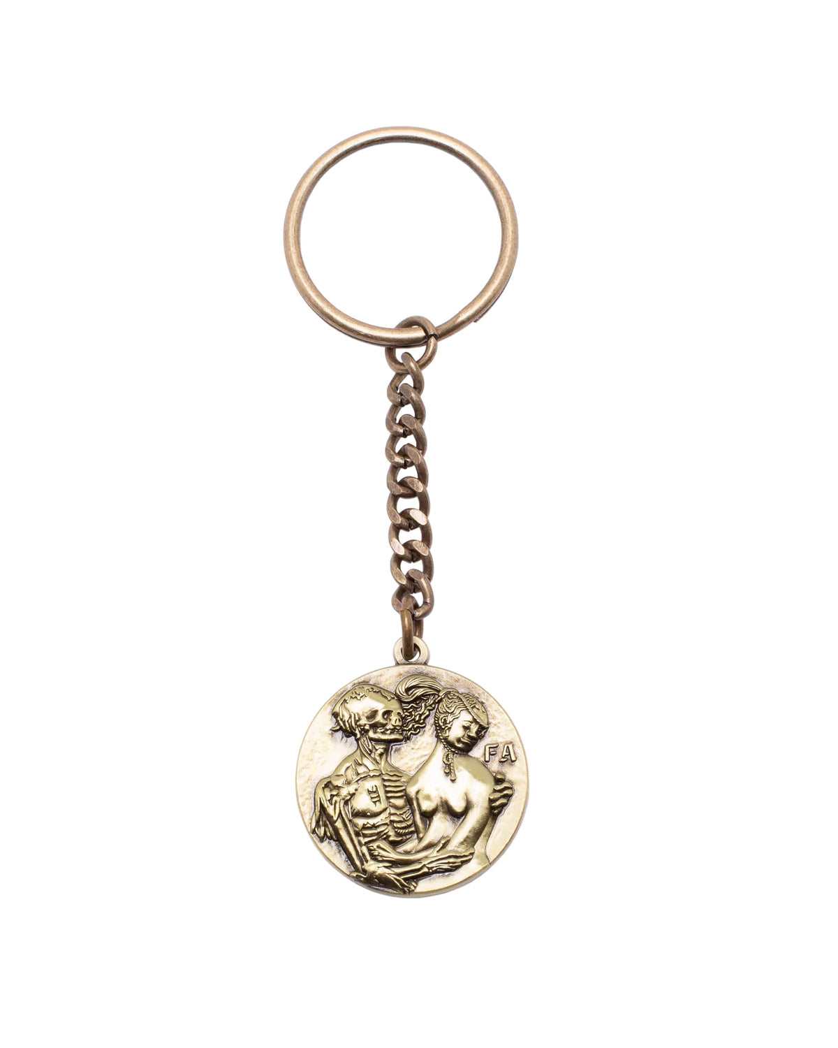 Coin Keychain Embossed Gold
