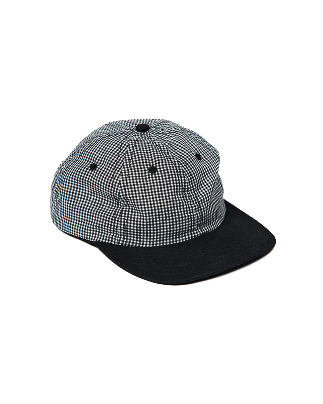 Gingham Six Panel Cap Black