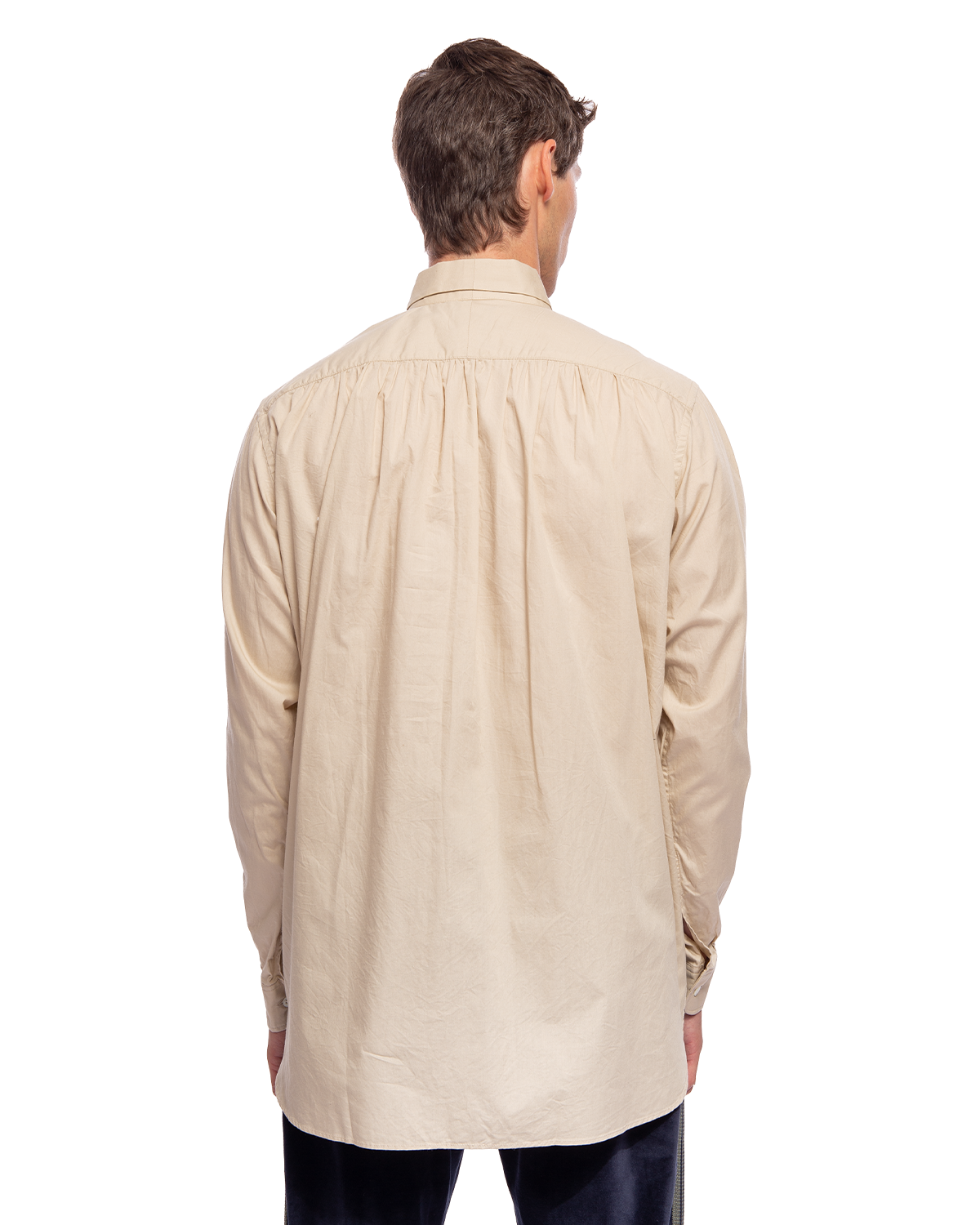Ascot Collar Shirt Cotton Broadcloth