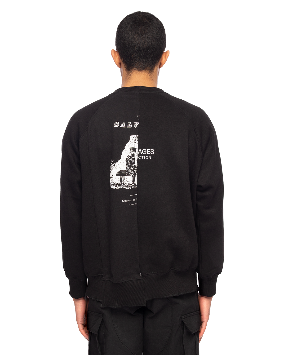 SS22 Reconstructed Crewneck Sweater Black