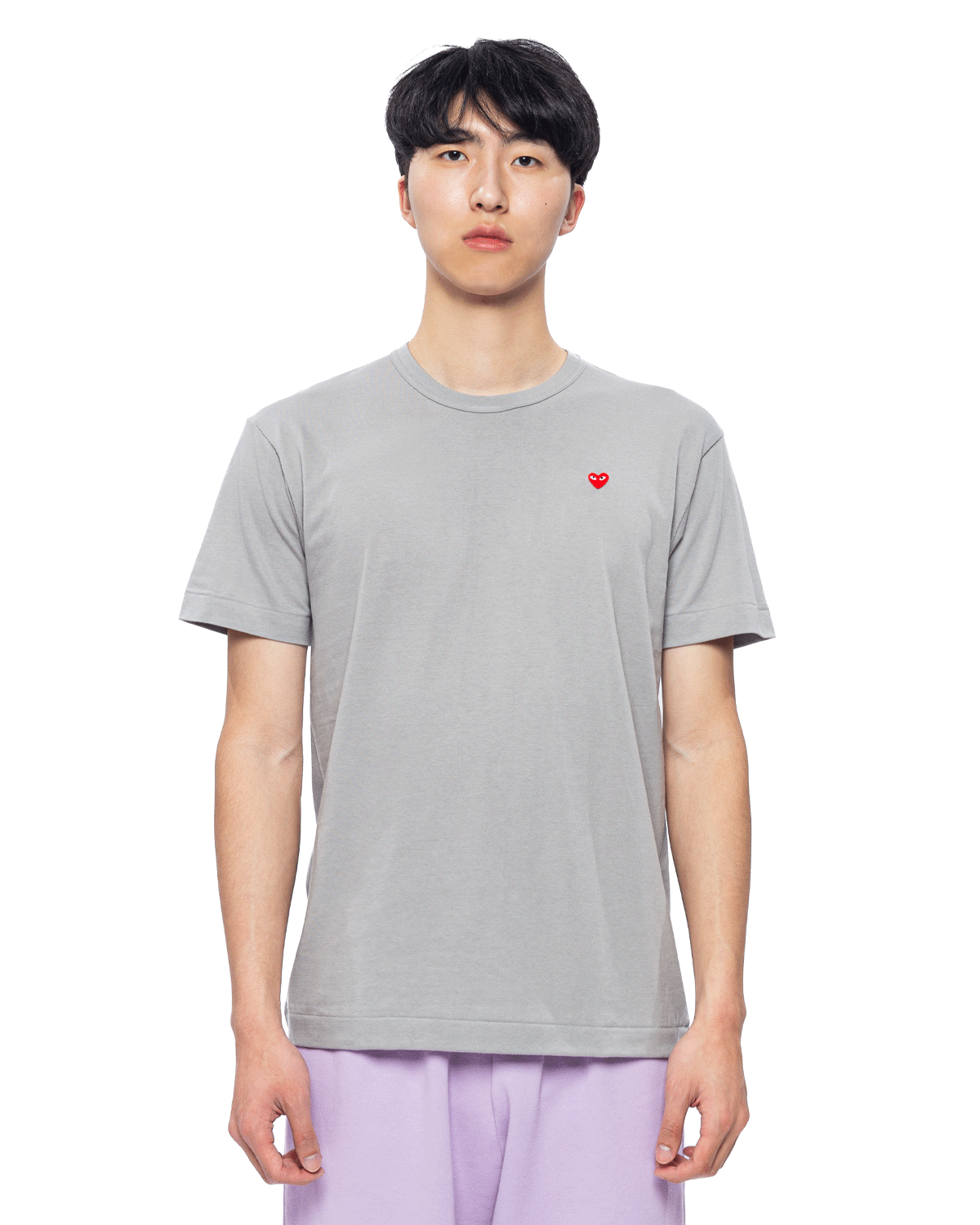 PLAY Small Red Heart T-Shirt Grey