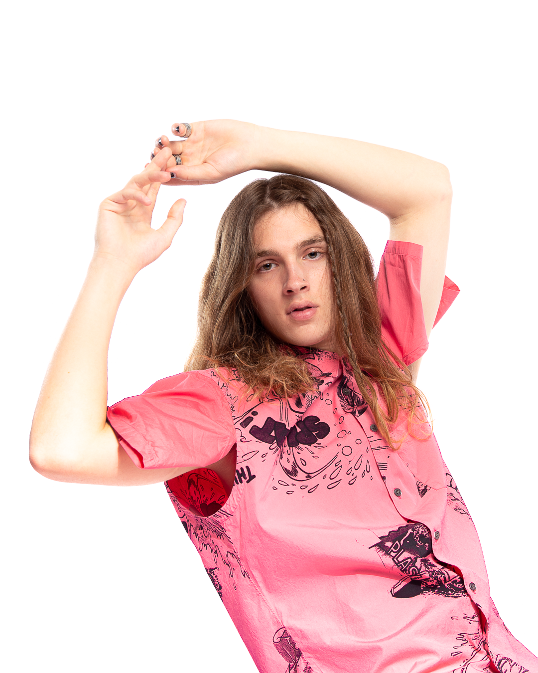 CDG x Christian Marclay Short Sleeve Shirt Pink