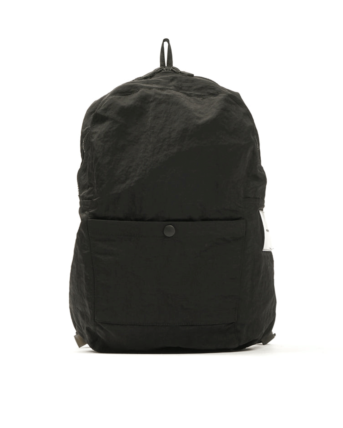 Slim Backpack Black Dense Liquid Nylon